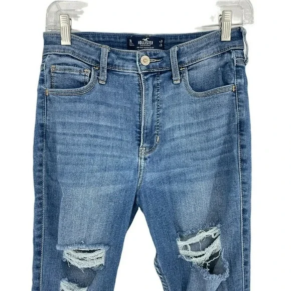 Hollister Jeans Women's Sz W28 x L28 Super Skinny High-Rise Soft Stretch Blue - Picture 4 of 11